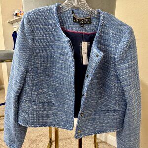 NWT J Crew Louisa Sparkle Tweed Lady Jacket Size 14